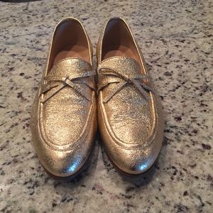 Gold J.CREW loafers Size 9 NWOT